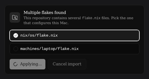 Widget/Controls/FlakeDirChooser › Applying